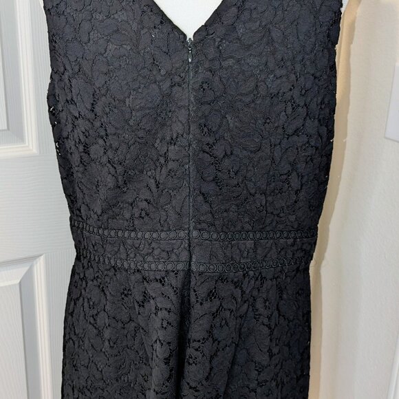 Loft Black Lace V-Neck Dress - Picture 5 of 7